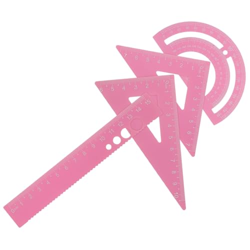 SOIMISS 1 Satz Büro Herrscher Messung Schulmaterial für Mathematikartikel Schulbedarf geometry set geometrieset schulsachen Zeichnen von Herrscher präziser Winkelmesser Metall Rosa von SOIMISS