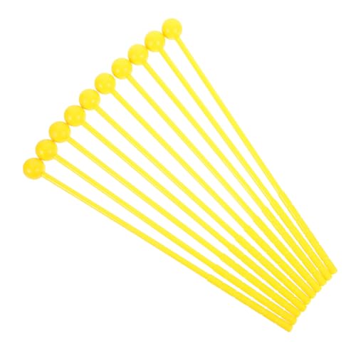 SOIMISS 10 Stück Lange Trommelschlägel Trommel Kind Für Stöcke Marimba-trommelstock Zungentrommelschlägel Percussion Mallets Xylophonschläger Plastik Yellow von SOIMISS