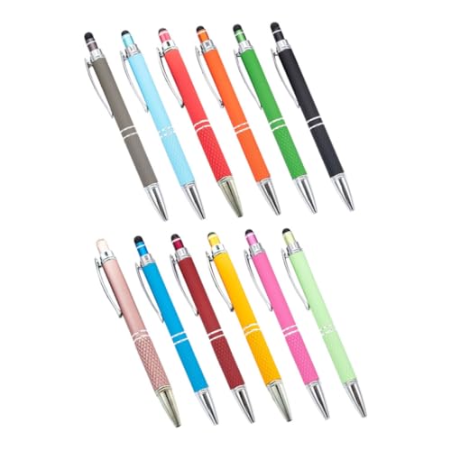 SOIMISS 12 Stück Kugelschreiber Aus Metall Kugelschreiber Blaue Tinte Stift Mit Stylus Coole Stifte Für Teenager Orangefarbener Tintenstift Stifte Mit Stylus-Spitzen Eingabestifte von SOIMISS