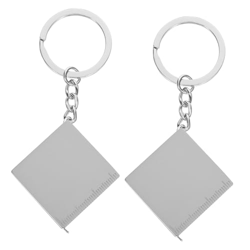 SOIMISS 2 Stück Metallmessbandschlüsselkette Schlüsselanhänger mit Maßband aus Stahl Band Lineal klopfen schlüsselringe Bandmaßnahmen kleines Maßband für die Handtasche von SOIMISS