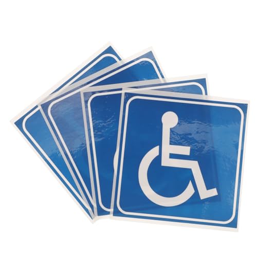 SOIMISS 4 Blätter Behindertenzeichen Rollstuhlseite Aufkleber Vinyl Plakat Für Enthalten Zugänglich Bitte Behinderung Reflektierend Pvc Selbstklebend von SOIMISS