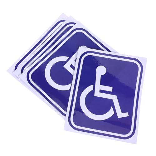 SOIMISS 4 Stück Aufkleber Zur Kennzeichnung Einer Behinderung Symbol Schwerbehindertenausweis Rollstuhldekoration Zugänglich -schild Deaktiviert Plakat Beschriftung Lob Vinyl Blau von SOIMISS