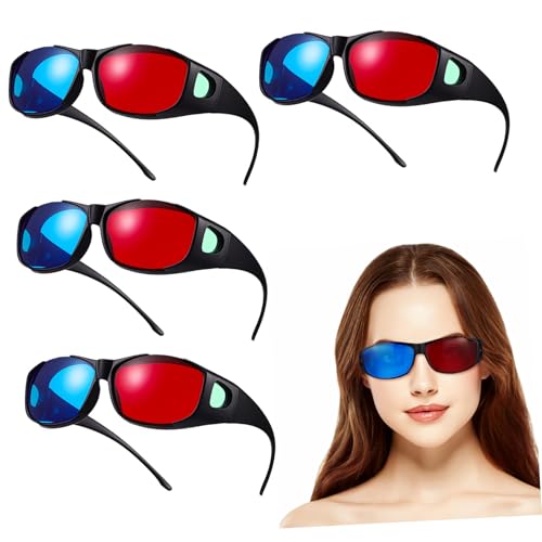 SOIMISS 5 Stück 3D-Brille Rot-Cyan Anzeigen Wahr Gläser Für 3D-sichtbrille Rot Und Brille Kinusbrille Stereoskopische Brille 3D-filmbrille Rote Brille 3 Rot Umweltfreundlicher Kunststoff von SOIMISS