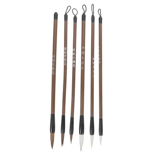SOIMISS 6 Stück Pinselset Tipp Malerei Bußgeld Schreiben Wieder Auffüllbar Klein Pinsel-kit Üben Pinselstifte Kalligrafie Kalligrafiestift Aus Wieselhaar Kalligraphie Malen Wolfshaar Brown von SOIMISS