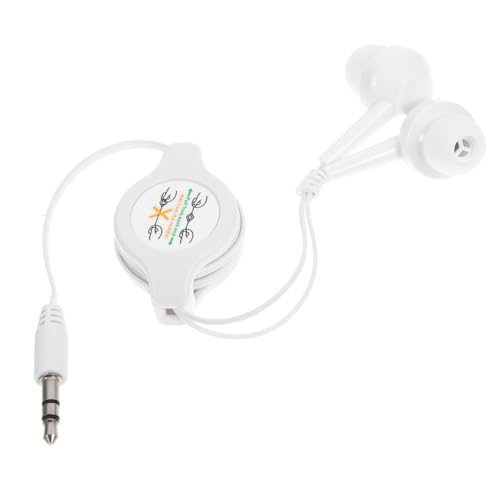 SOIMISS Ohrstöpsel Kopfhörer Mit Kabel Kopfhörer Mit Geräuschunterdrückung Kopfhörer Mit Nackenbügel Stecker Einziehbarer Kopfhörer Versenkbare Kopfhörer Einziehbare Ohrhörer Weiß von SOIMISS