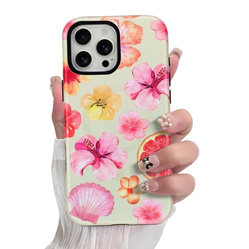 SOKAD Magnetische Hibiskus-Muschel-Handyhülle für iPhone 16 Pro Max, süßes Sommerblumenmuster, kompatibel mit Magsafe, matte Schutzhülle mit Displayschutzfolie für Mädchen und Frauen SOKAD Magnetische Hibiskus-Muschel-Handyhülle für iPhone 16 Pro Max, süßes Sommerblumenmuster, kompatibel mit Magsafe, matte Schutzhülle mit Displayschutzfolie für Mädchen und Frauen von SOKAD