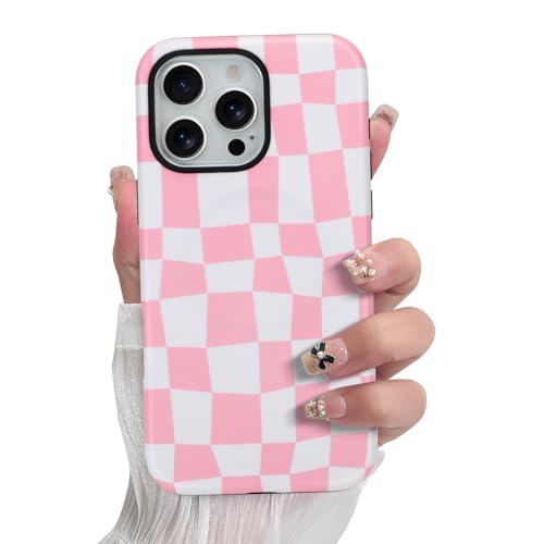 SOKAD Magnetische Karierte Handyhülle für iPhone 16 Pro Max, Niedliche Gitter Plaid Schachbrettmuster Kompatibel mit Magsafe Matte Schutzhülle mit Displayschutzfolie für Mädchen Frauen Rosa SOKAD Magnetische Karierte Handyhülle für iPhone 16 Pro Max, Niedliche Gitter Plaid Schachbrettmuster Kompatibel mit Magsafe Matte Schutzhülle mit Displayschutzfolie für Mädchen Frauen Rosa von SOKAD