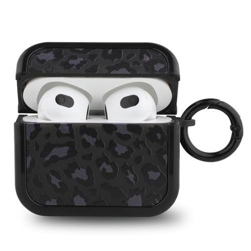 SOKAD Schutzhülle für AirPods 3. Leopardenmuster, Ganzkörperschutz, kratzfest, Hartschale mit Schlüsselanhänger, kabelloses Laden, kompatibel mit AirPods 3, für Damen und Herren, Schwarz SOKAD Schutzhülle für AirPods 3. Leopardenmuster, Ganzkörperschutz, kratzfest, Hartschale mit Schlüsselanhänger, kabelloses Laden, kompatibel mit AirPods 3, für Damen und Herren, Schwarz von SOKAD