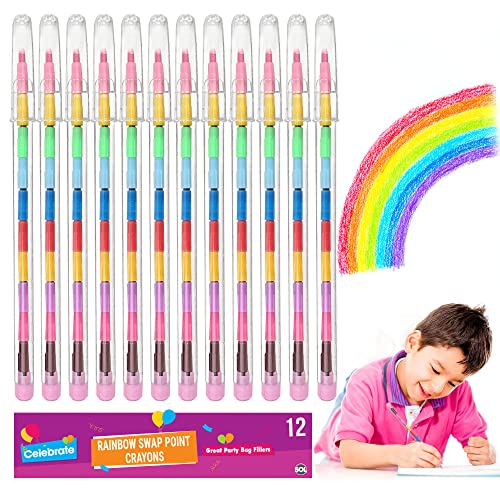 12 Stück Swap Point Crayon Rainbow Bleistifte | Twistable Crayons, Mini Buntstifte für Partytüten, Buntstifte Partytütenfüller, Mini-Buntstifte für Partytüten, Twistables Buntstift, Buntstifte von SOL