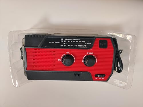 SOLARBABY-Solar-Notfallradio mit Handkurbelbetrieb verfügt über eine LED-Taschenlampe, einen SOS-Alarm, AM/FM-Wetterfunk und einen 2000-mAh-Akku zur Notstromversorgung von Smartphones-Rot von SOLARBABY