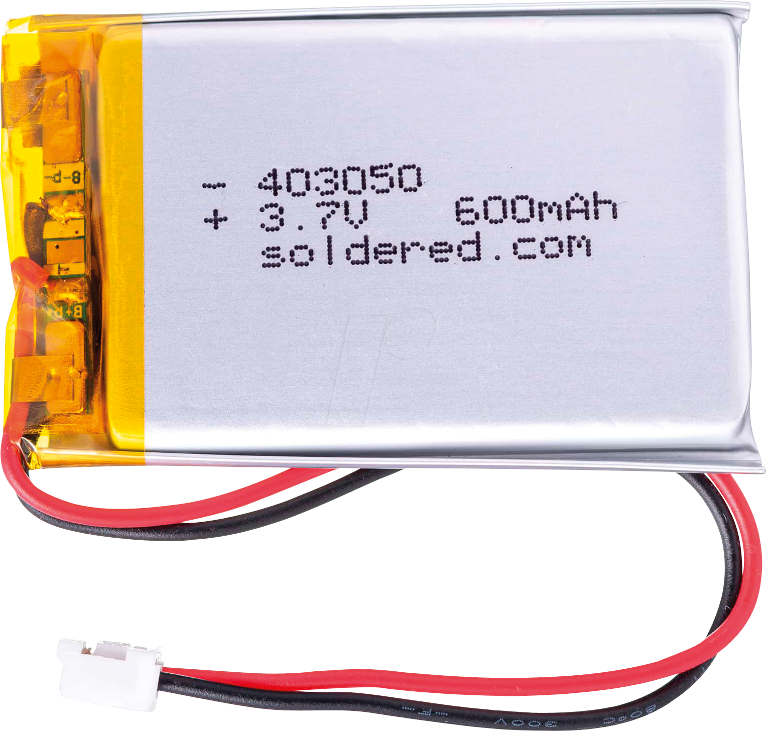 AKKU SOLD333279 - Li-Ion Akku, SOLDERED 333279, 600 mAh, 3,7 V von SOLDERED