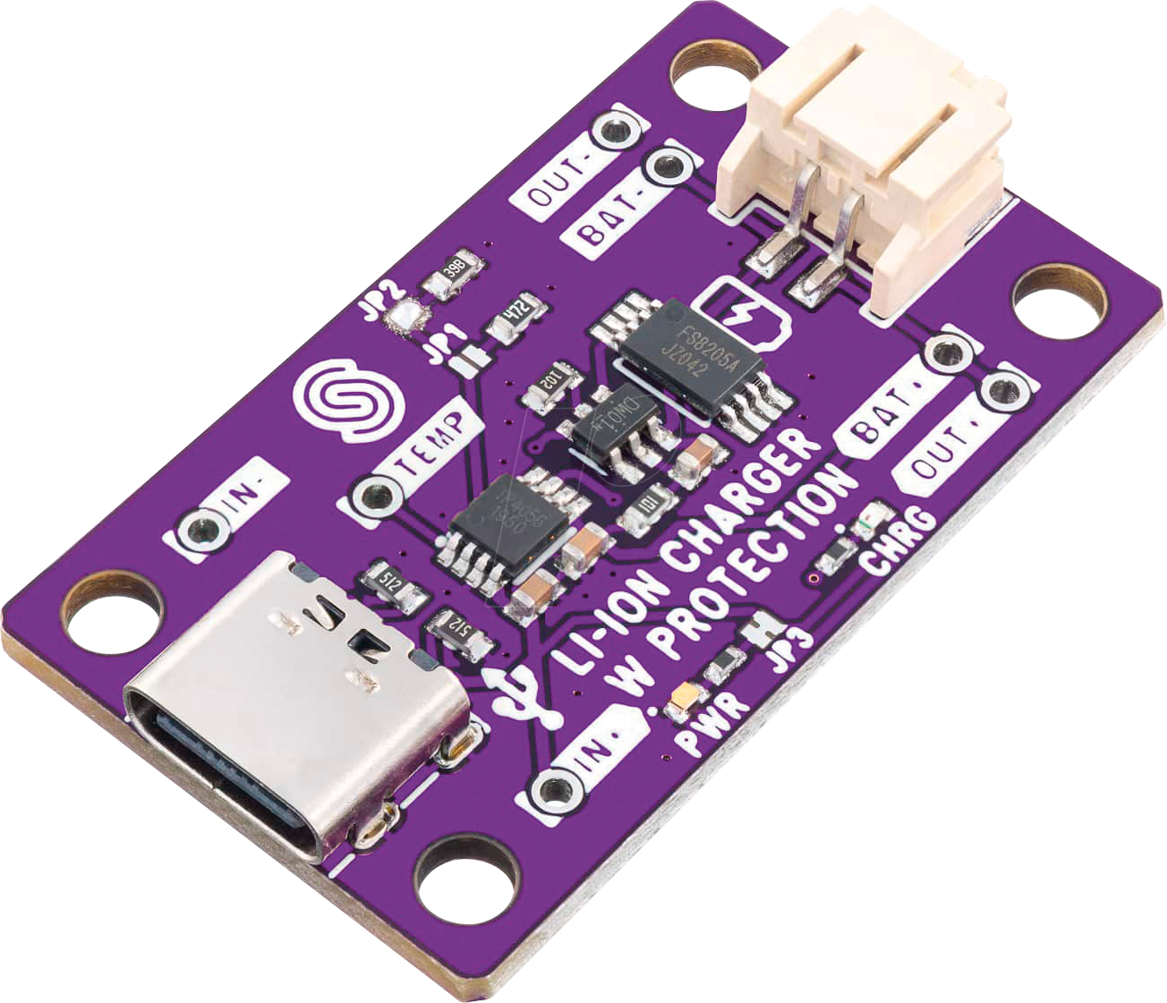 DEBO CHARGE2 1A - Entwicklerboards - Ladeplatine für Li-Akkus, 1A, USB-C DEBO CHARGE2 1A - Entwicklerboards - Ladeplatine für Li-Akkus, 1A, USB-C von SOLDERED