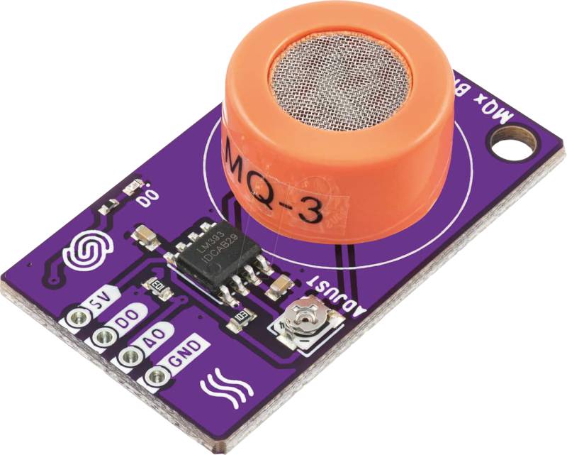 DEBO GAS4 MQ3 - Entwicklerboards - Gassensor, Alkohol (Ethanol), MQ-3 von SOLDERED