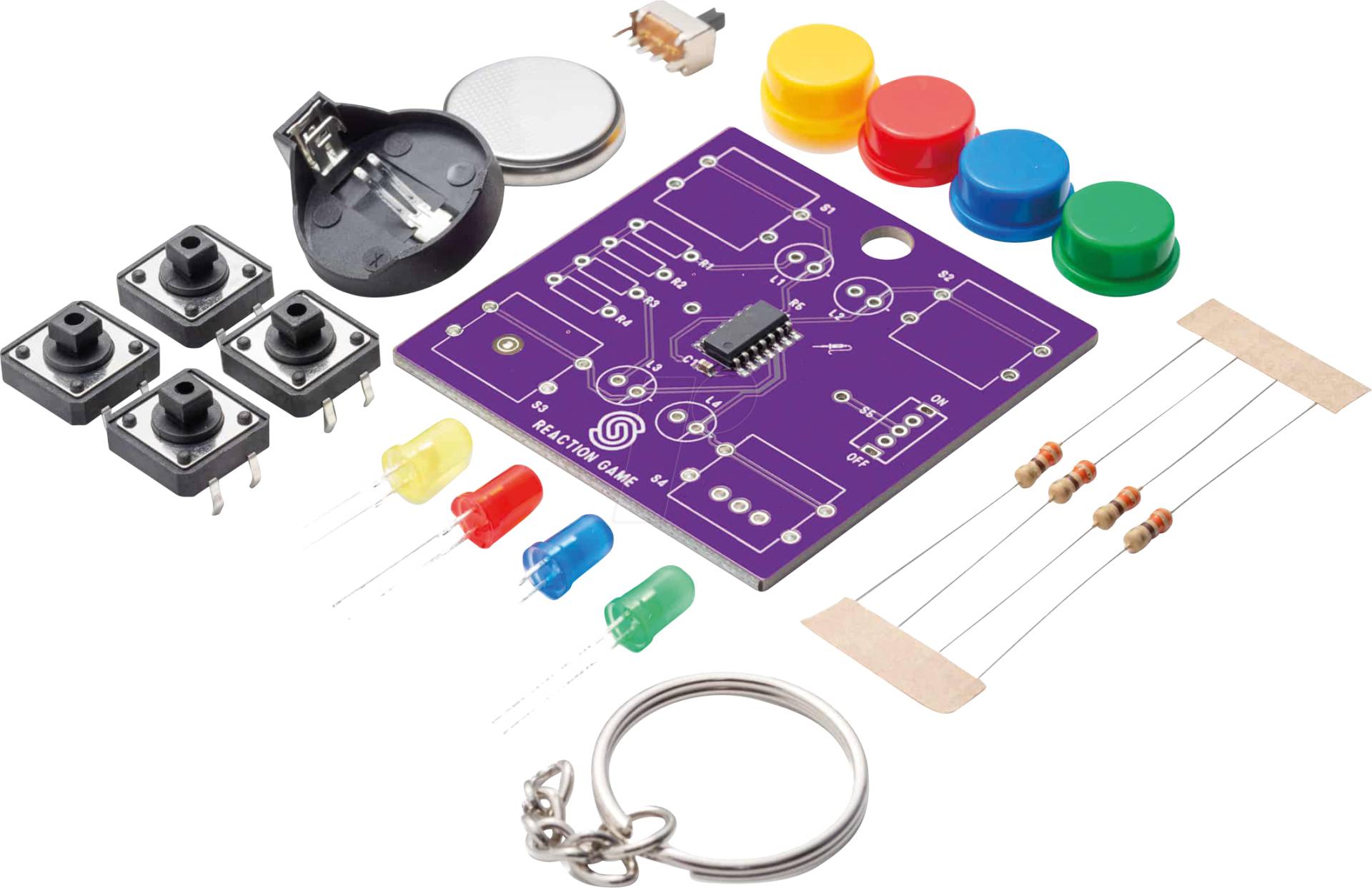 SK REACTION GAME - Lötbausatz: Reaktionsspiel, Attiny404 von SOLDERED