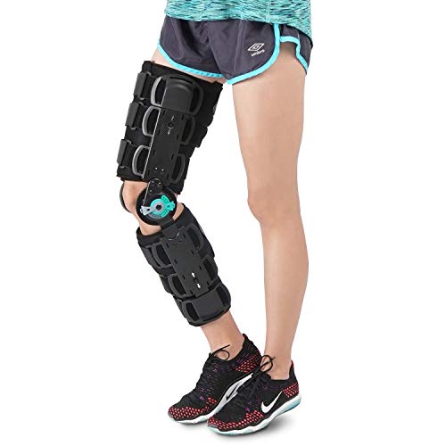 Sohle Gummi Knieorthese (Universal) - Oberschenkel-zu-Knöchel Bein Stabilisierung - Unterstützt die Wiederherstellung nach Verletzungen aufgrund von ACL-, PCL-, MCL oder LCL-Operationen - Unisex von SOLES
