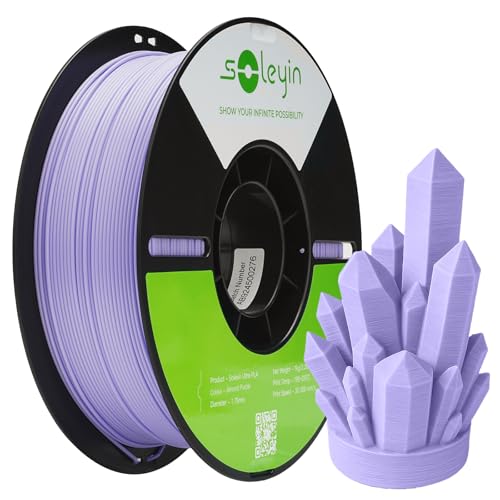 SOLEYIN Ultra PLA Filament 1.75mm Lila, 3D Drucker Filament 1kg Hochgeschwindigkeit 30-300mm/s Umweltfreundliche, für die meisten 3D-Drucker Creality Ender K1 K1C K2 plus (Macaron-Violett) von SOLEYIN