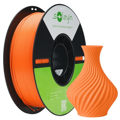 SOLEYIN Ultra PLA Filament 1.75mm Rose, 3D Drucker Filament 1kg Hochgeschwindigkeit 30-300mm/s Umweltfreundliche, für die meisten 3D-Drucker Creality Ender K1 K1C K2 plus (Hagebutte) von SOLEYIN