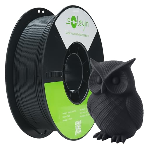 SOLEYIN Ultra PLA Filament 1.75mm Schwarz, 3D Drucker Filament 1kg Hochgeschwindigkeit 30-300mm/s Umweltfreundliche, für die meisten 3D-Drucker Creality Ender K1 K1C K2 plus von SOLEYIN
