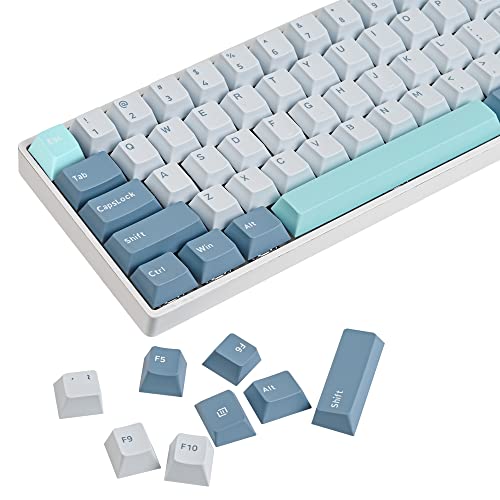 Double Shot Keycaps 60 Prozent 168 Tasten PBT Custom Gaming Keycaps Cherry Profil für ANSI US Layout 60% 65% 95% Mechanische Tastatur（Blau shoko） von SOLIDEE