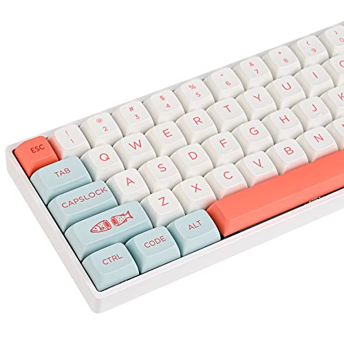 SOLIDEE 141 Tastenkappen Benutzerdefiniertes Tastenkappen-Set,60% PBT-Farbsublimation XDA-Profil Benutzerdefinierte Tastenkappen ANSI für 61 64 68 87 104 108 Gaming Mechanische Tastatur(Salmon) von SOLIDEE