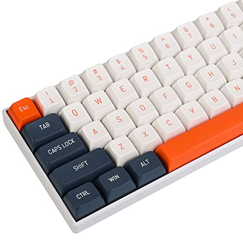 SOLIDEE 160-Key CSA Profil Tastaturen PBT Key Cap Set mit 7U Leertaste für US/ISO Layout 60% 65% TKL Mechanische Tastaturen(Nur Tastenkappen)(Orange) von SOLIDEE