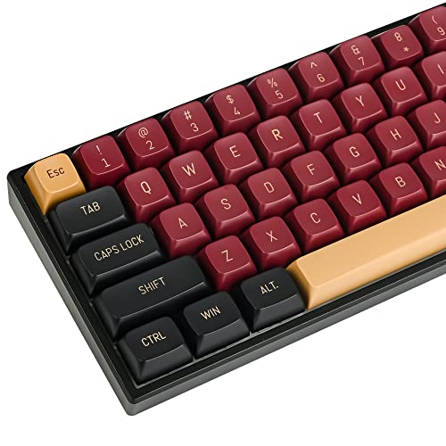 SOLIDEE 160-Key CSA Profil Tastaturen PBT Key Cap Set mit 7U Leertaste für US/ISO Layout 60% 65% TKL Mechanische Tastaturen(Red Warrior) von SOLIDEE