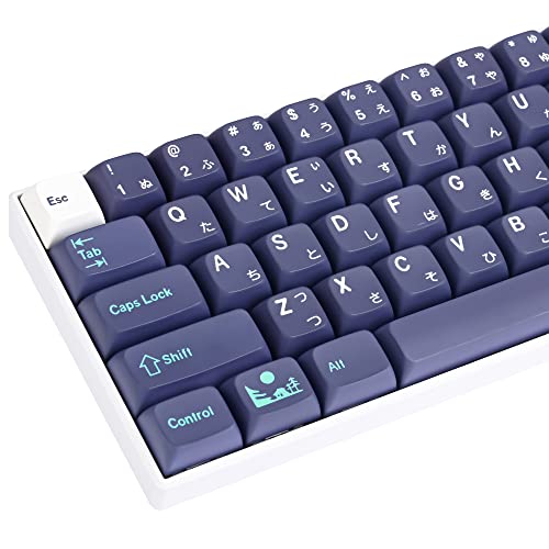 SOLIDEE 84 Tasten PBT benutzerdefinierte tastenkappen,pbt keycaps xda Profile,für Cherry/Gateron MX Schalter 60 Prozent/68/GK61 Gaming Mechanische Tastatur(Blue Moon) von SOLIDEE