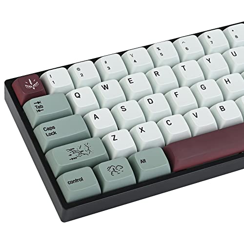 SOLIDEE PBT Custom Keycaps 141 Tasten Dye Sublimation XDA Key Cap Set für Cherry/Gateron MX Schalter 60 Prozent /64/GK61 Gaming Mechanische Tastatur(nur Tastenkappen)(Misty) von SOLIDEE