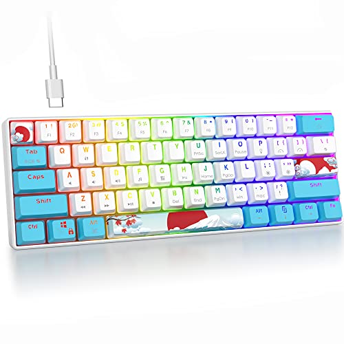 SOLIDEE mechanische Gaming Tastatur 60 Prozent,61 Tasten kompakte mechanische Tastatur RGB Hintergrundbeleuchtung,60% Prozent Tastatur mechanisch QWERTY,Roter Schalter für Win/Mac PC Laptop(61 Sea) von SOLIDEE