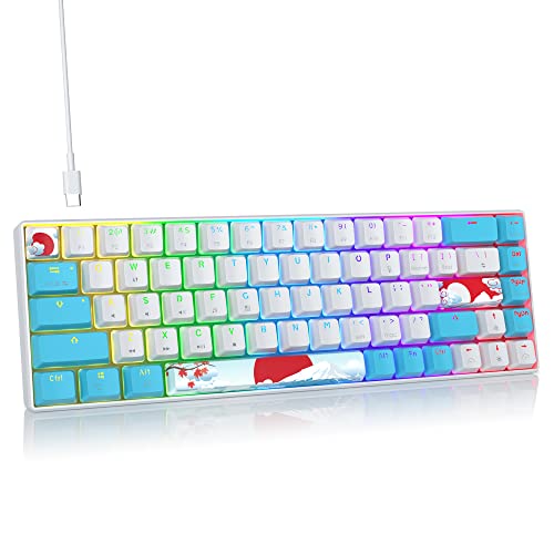 SOLIDEE mechanische Gaming Tastatur 65 Prozent,68 Tasten kompakte mechanische Tastatur RGB Hintergrundbeleuchtung,65 Prozent Tastatur mechanisch QWERTY,Roter Schalter für Win/Mac PC Laptop(68 Sea) von SOLIDEE