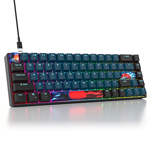 SOLIDEE mechanische gaming tastatur 65 prozent,68 Tasten kompakte mechanische tastatur RGB Hintergrundbeleuchtung,65 prozent tastatur mechanisch QWERTY,Roter Schalter für Win/Mac PC Laptop(68 Monstor) von SOLIDEE