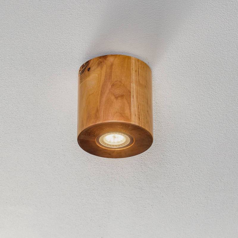 Deckenleuchte Ara als Zylinder aus Holz von SOLLUX LIGHTING