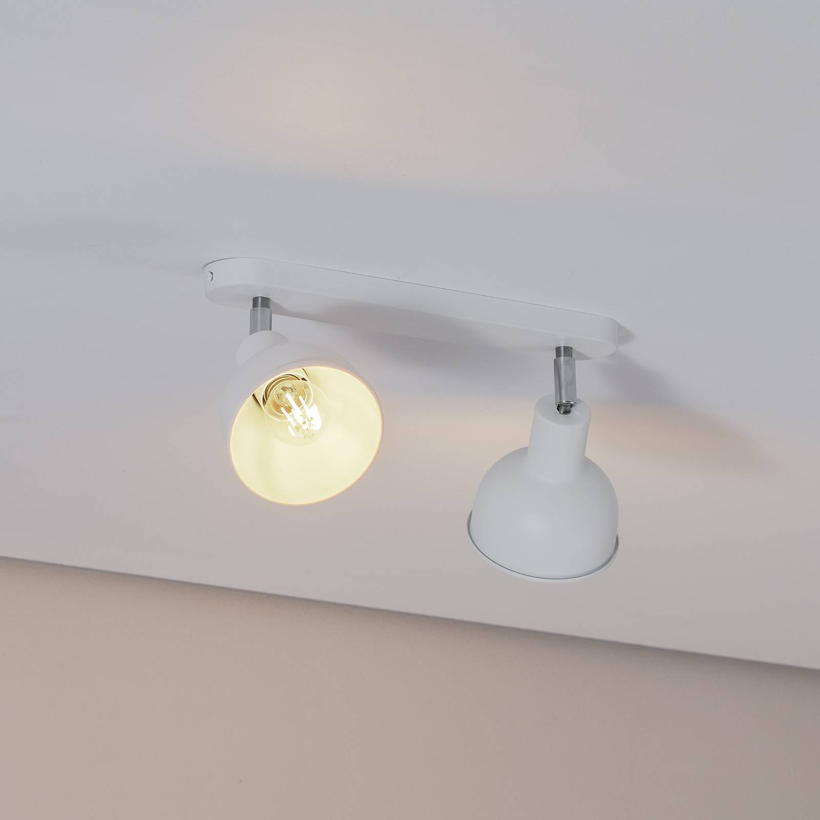 Deckenleuchte Elba, 34 cm, 2-flammig, weiß, Metall, E27 Deckenleuchte Elba, 34 cm, 2-flammig, weiß, Metall, E27 von SOLLUX LIGHTING
