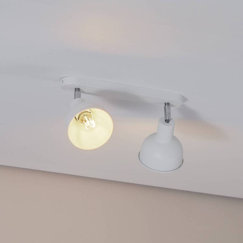 Deckenleuchte Elba, 34 cm, 2-flammig, weiß, Metall, E27 von SOLLUX LIGHTING