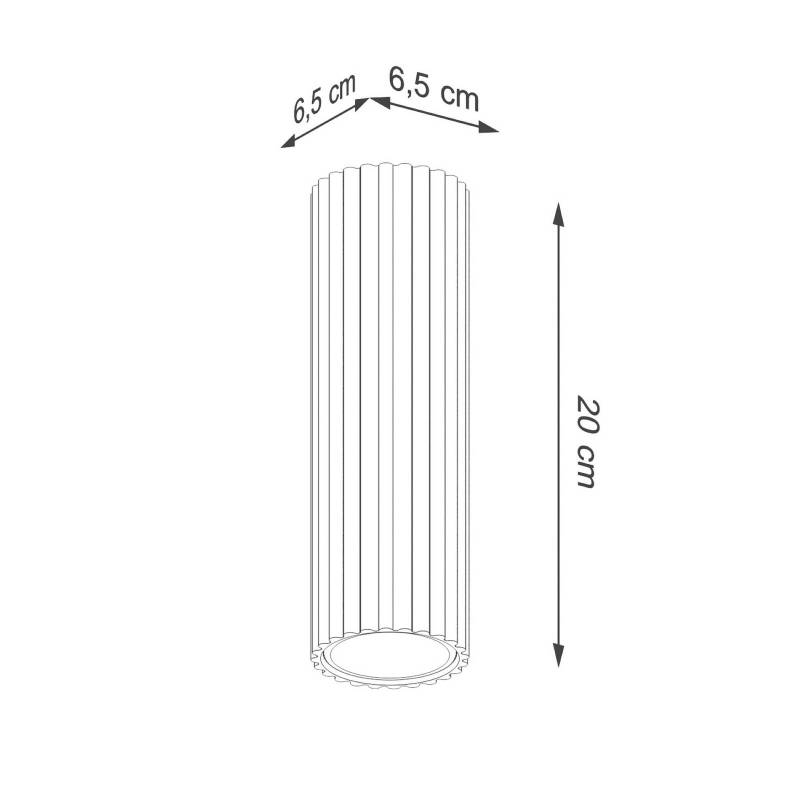 Deckenleuchte Karbon, beige, Höhe 20 cm, Aluminium von SOLLUX LIGHTING