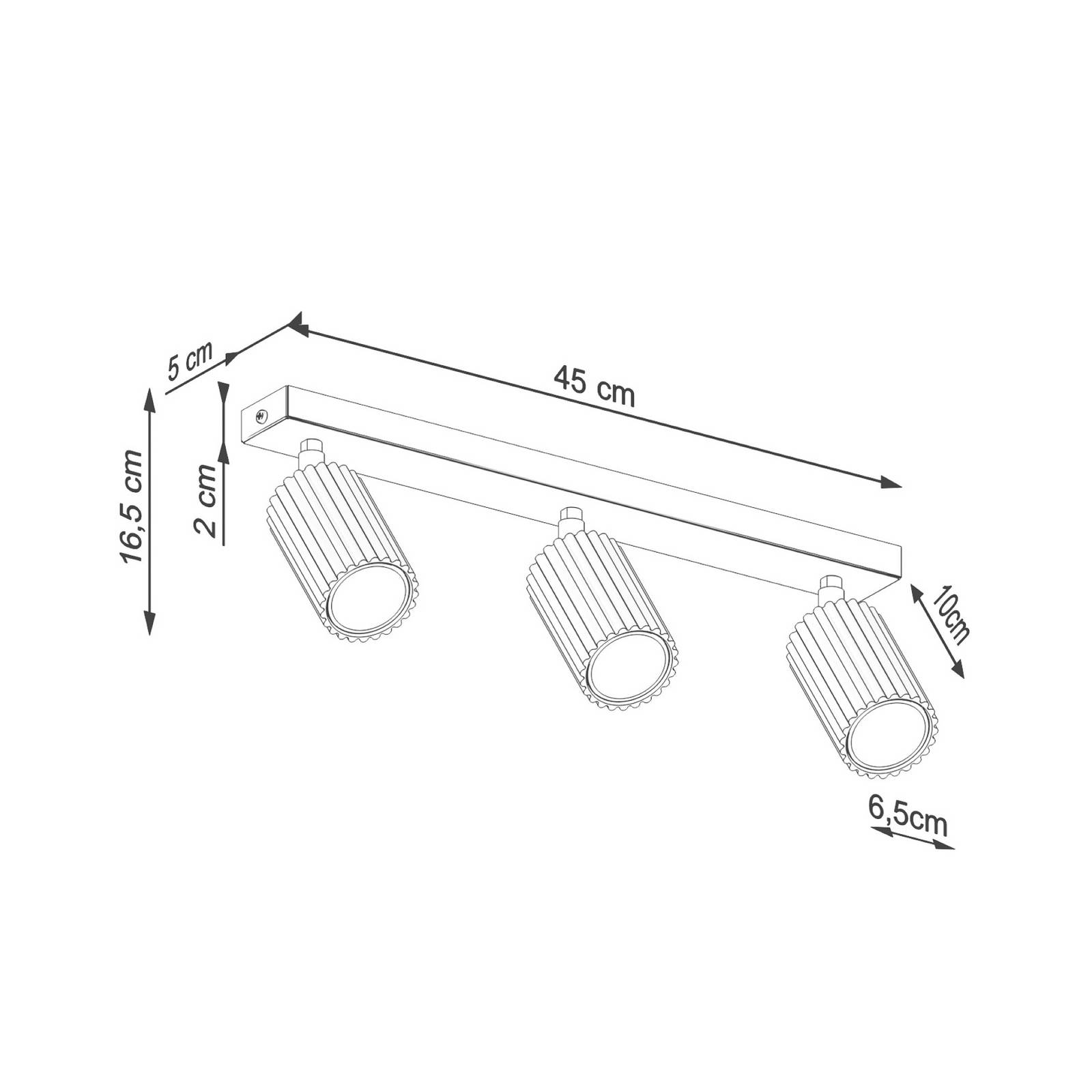 Deckenstrahler Karbon, weiß, Länge 45 cm, Aluminium, 3-flg. Deckenstrahler Karbon, weiß, Länge 45 cm, Aluminium, 3-flg. von SOLLUX LIGHTING