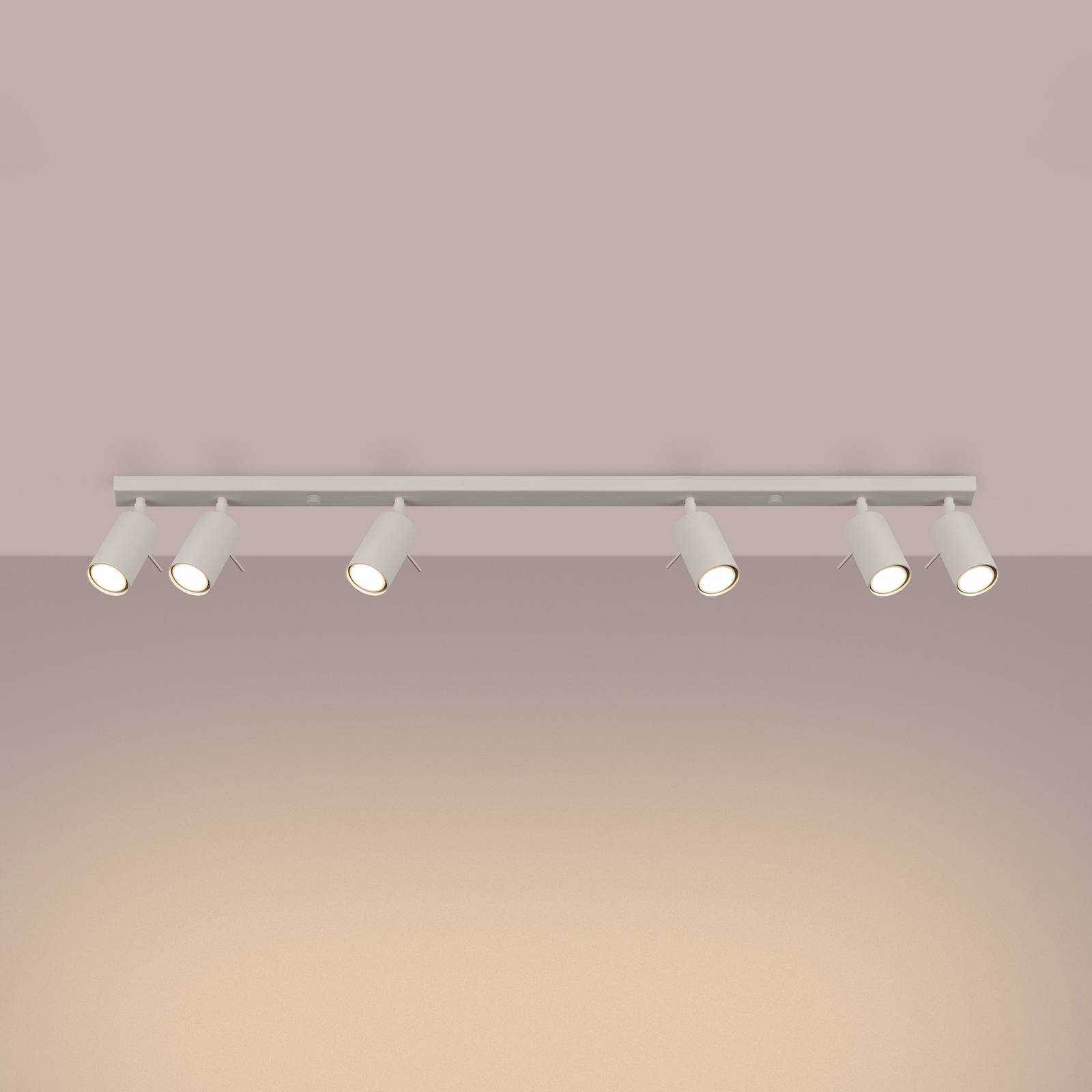 Deckenstrahler Ring, beige, Länge 117 cm, Stahl, 6-flg. Deckenstrahler Ring, beige, Länge 117 cm, Stahl, 6-flg. von SOLLUX LIGHTING