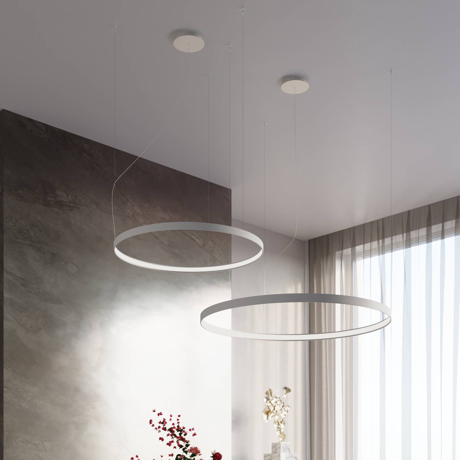 LED-Hängeleuchte Rio 78, waagerecht, 3.000 K, weiß LED-Hängeleuchte Rio 78, waagerecht, 3.000 K, weiß von SOLLUX LIGHTING