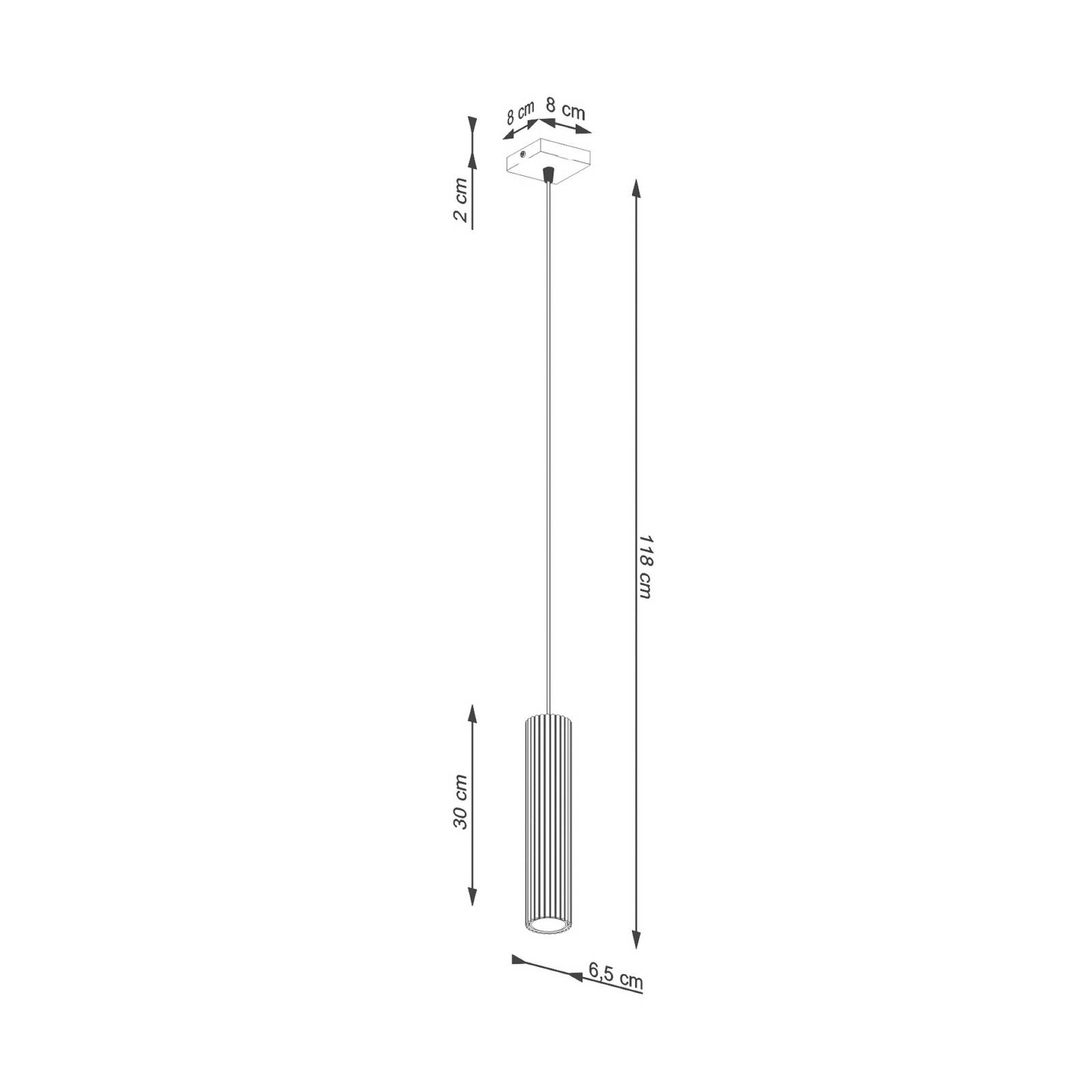 Pendellampe Karbon, goldfarben, Ø 6 cm, Aluminium Pendellampe Karbon, goldfarben, Ø 6 cm, Aluminium von SOLLUX LIGHTING