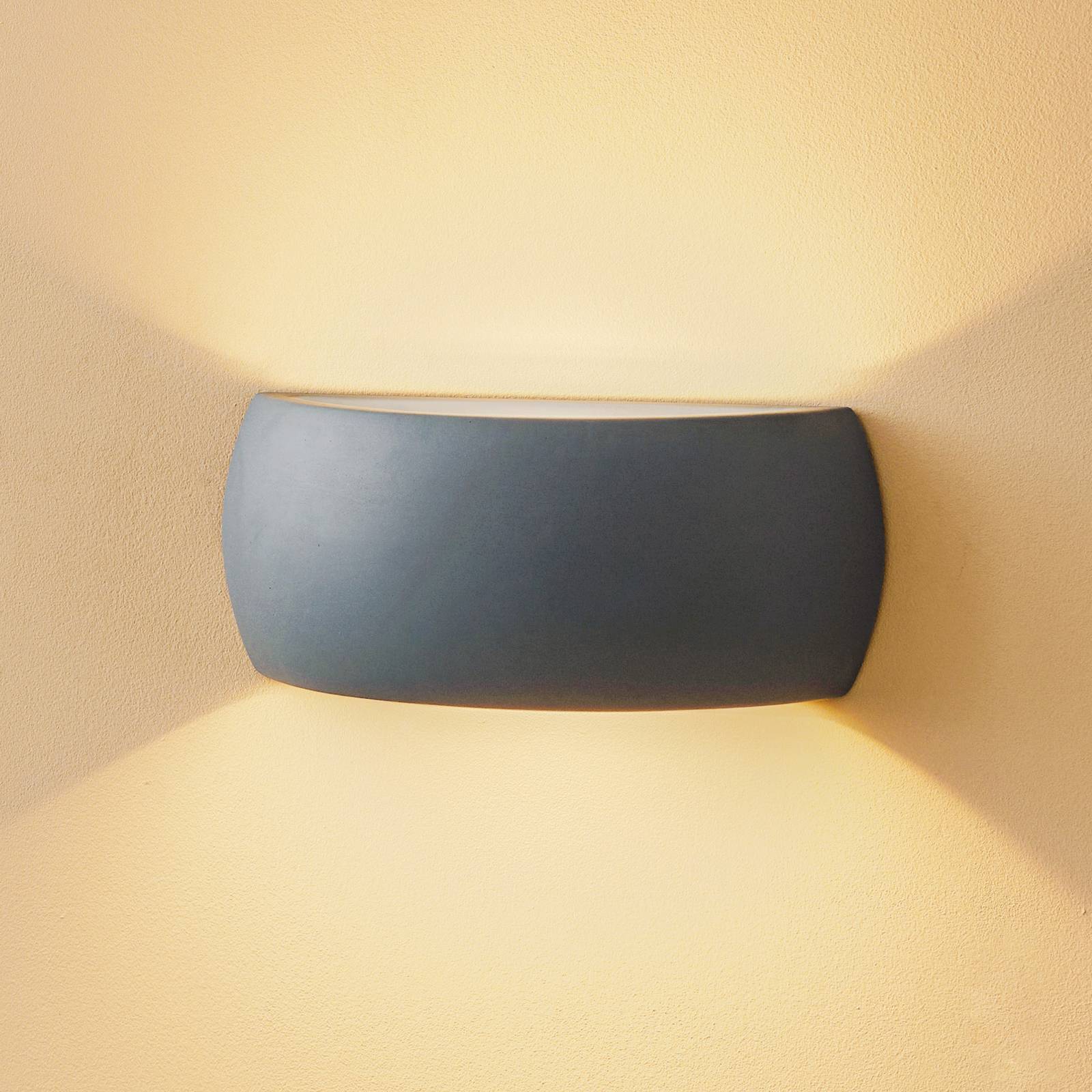 Wandlampe Bow up/down Keramik grau Breite 32 cm Wandlampe Bow up/down Keramik grau Breite 32 cm von SOLLUX LIGHTING