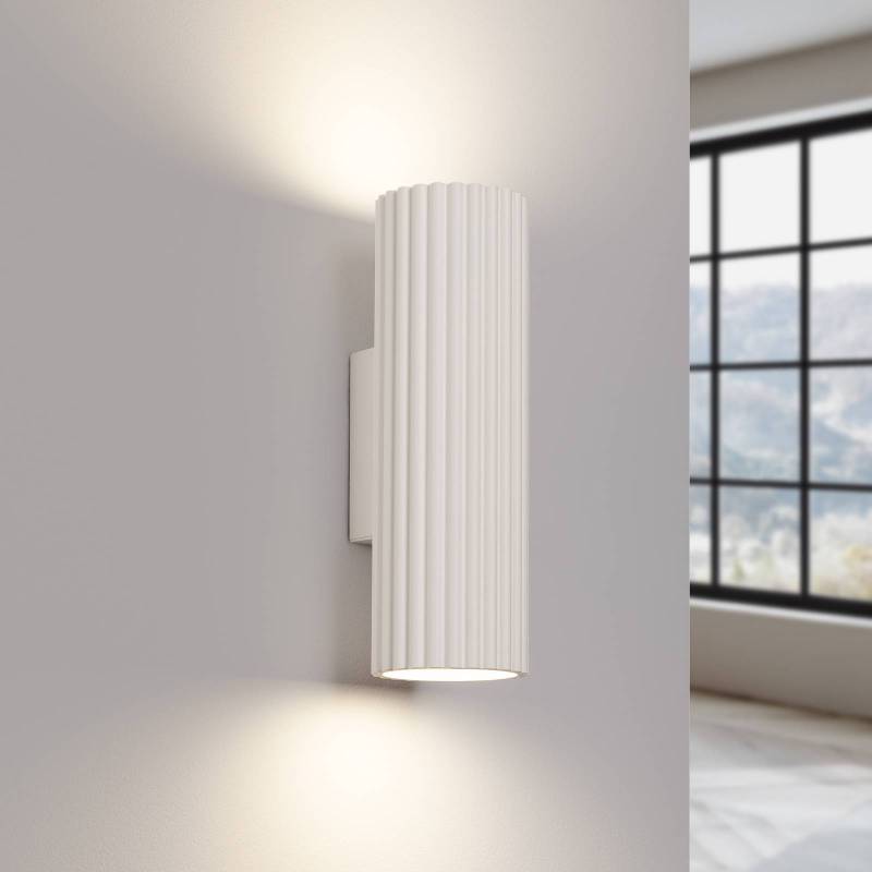 Wandleuchte Karbon, beige, Höhe 20 cm, Aluminium, 2-flg. von SOLLUX LIGHTING