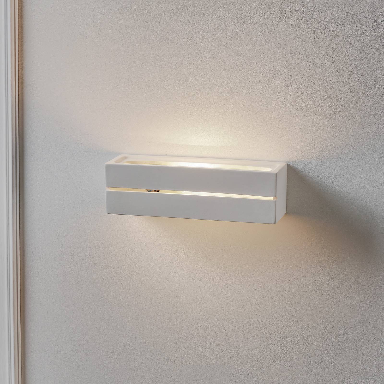 Wandleuchte Keramik Top, weiß, 32 x 9 cm von SOLLUX LIGHTING