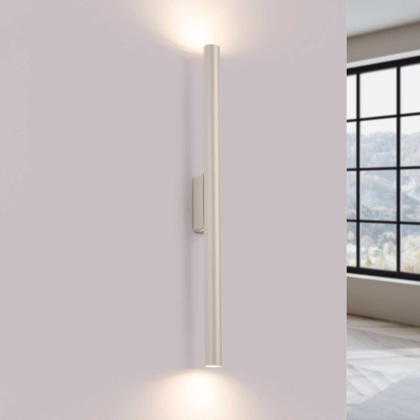 Wandleuchte Pastelo, beige, Höhe 20 cm, Stahl, 2-flg. Wandleuchte Pastelo, beige, Höhe 20 cm, Stahl, 2-flg. von SOLLUX LIGHTING