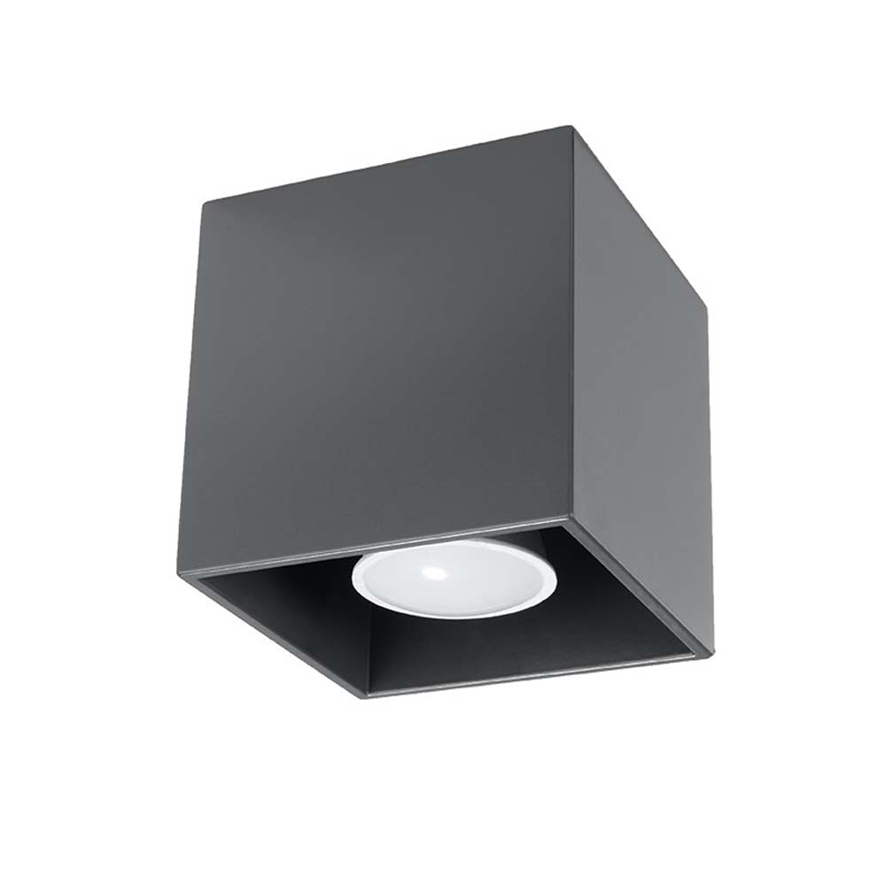 Deckenleuchte, Anthrazit, ALU, Würfel, H 10 cm Deckenleuchte, Anthrazit, ALU, Würfel, H 10 cm von SOLLUX lighting