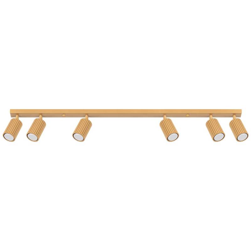 Deckenleuchte, Metall, Gold, 6-Flammig, L 117 cm von SOLLUX lighting
