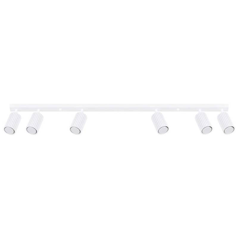 Deckenleuchte, Metall, Weiß, 6-Flammig, L 117 cm von SOLLUX lighting