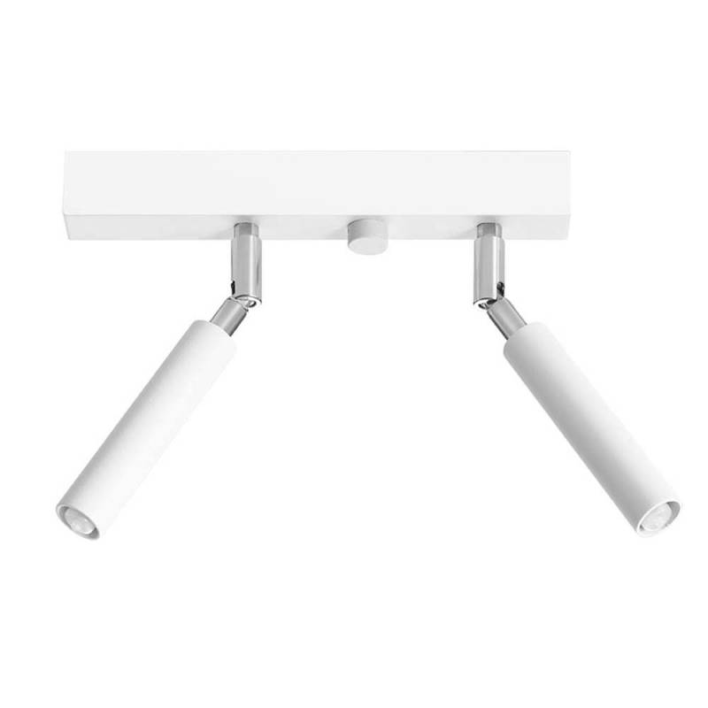 Deckenleuchte, Weiß, Stahl, 2-flammig, Bewegliche Spots von SOLLUX lighting