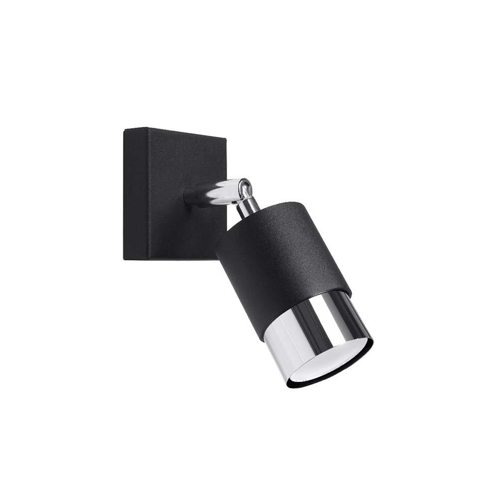 Wandleuchte, Stahl, Schwarz Chrome Wandleuchte, Stahl, Schwarz Chrome von SOLLUX lighting