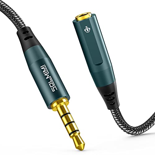 SOLMIMI Klinken Aux Kabel Verlängerung 1.2 m, 3.5mm 4 polig TRRS Stecker auf Buchse Klinke Stereo Audio Headset Verlängerungskabel für Kopfhörer, Lautsprecher, Auto, telefon, MP3 - Smaragdgrün von SOLMIMI