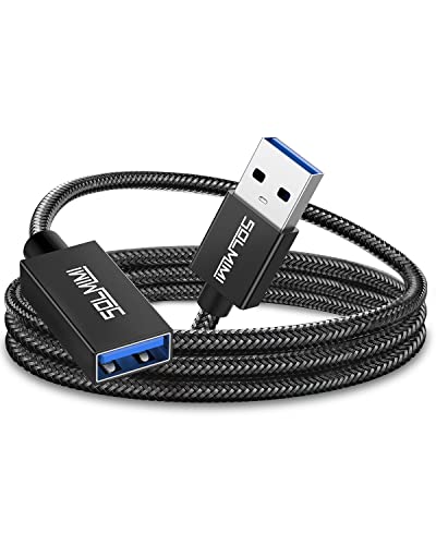 SOLMIMI USB Verlängerung Adapterkabel USB A Stecker auf A Kupplung USB Erweritungskabel für USB-Stick, Tastatur, Drucker, Scanner, PS4, PS5, USB Hub, Kamera, externe Festplatte - 2.4m von SOLMIMI